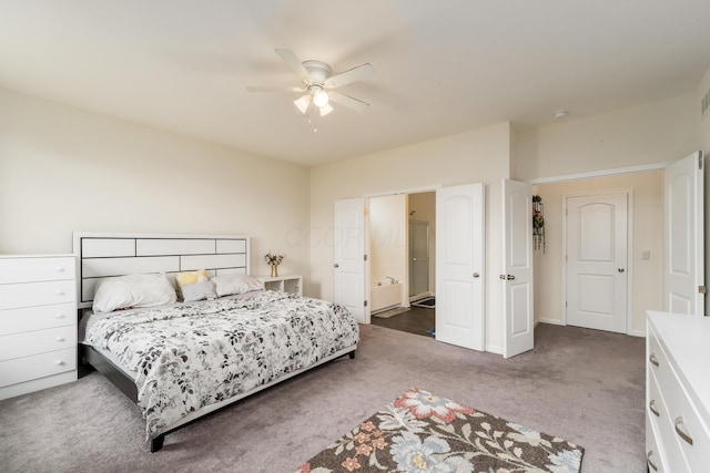 8123 Comstock Ter NW, Pickerington, OH 43147 - carpeted bedroom featuring ceiling fan and connected bathroom