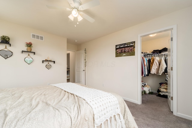 8123 Comstock Ter NW, Pickerington, OH 43147 - carpeted bedroom featuring a spacious closet, baseboards, a closet, and ceiling fan