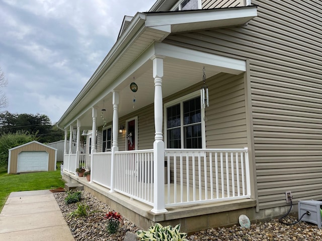 7719 Bear Run Rd, Logan, OH 43138 - view of property exterior with covered porch and an outdoor structure
