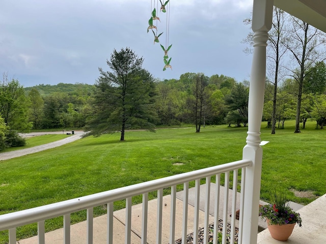 7719 Bear Run Rd, Logan, OH 43138 - view of grassy yard with a wooded view