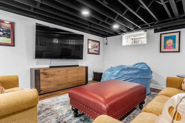 living area featuring wood finished floors