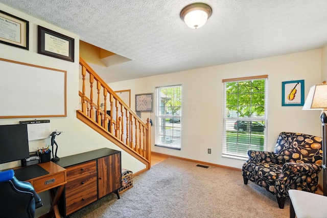 8380 Squad Dr, Galloway, OH 43119 - carpeted office space featuring a textured ceiling and baseboards