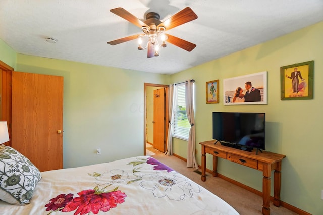 8380 Squad Dr, Galloway, OH 43119 - bedroom with carpet, baseboards, and ceiling fan