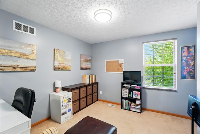 8380 Squad Dr, Galloway, OH 43119 - office with light colored carpet, baseboards, and a textured ceiling