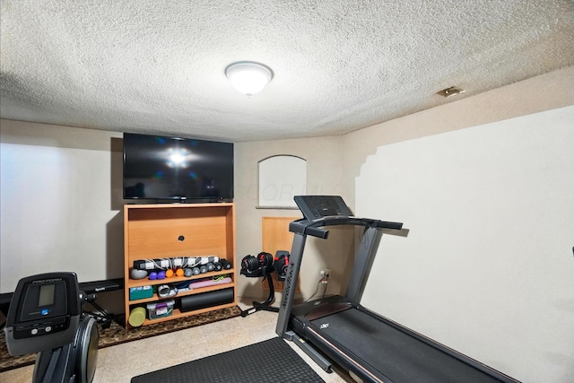 8380 Squad Dr, Galloway, OH 43119 - exercise room featuring a textured ceiling