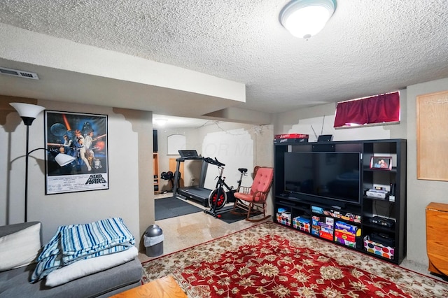 8380 Squad Dr, Galloway, OH 43119 - workout room featuring a textured ceiling