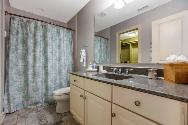 4166 Borge Way, Dublin, OH 43016 - full bathroom with toilet, vanity, and a shower with curtain