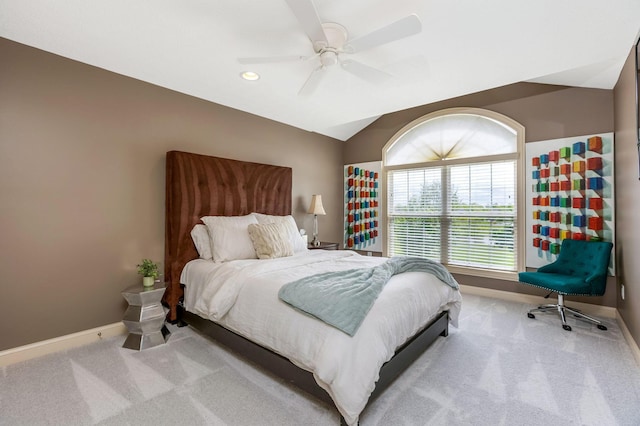 4166 Borge Way, Dublin, OH 43016 - bedroom featuring baseboards, light colored carpet, ceiling fan, and recessed lighting