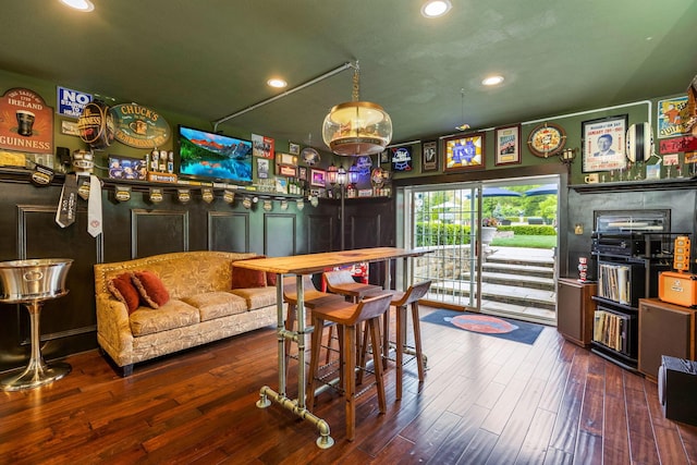 4166 Borge Way, Dublin, OH 43016 - rec room with hardwood / wood-style flooring and recessed lighting