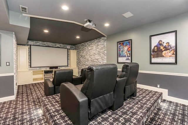 4166 Borge Way, Dublin, OH 43016 - cinema featuring baseboards, dark carpet, and recessed lighting