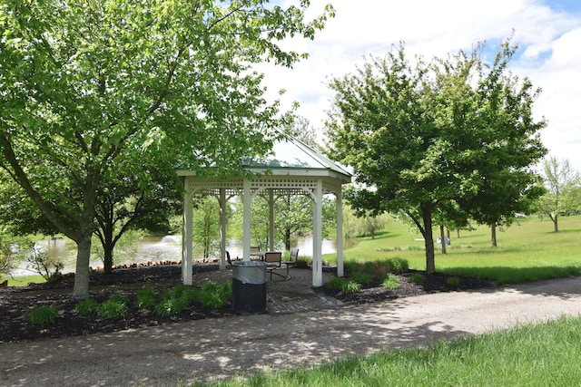 4166 Borge Way, Dublin, OH 43016 - view of community featuring a gazebo and a lawn