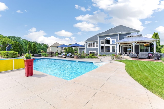 4166 Borge Way, Dublin, OH 43016 - view of pool featuring a patio area and a gazebo