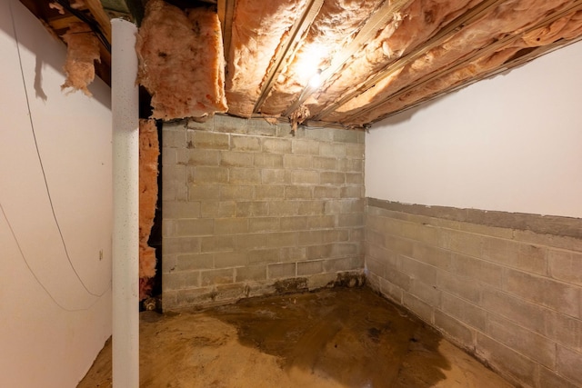 view of unfinished below grade area