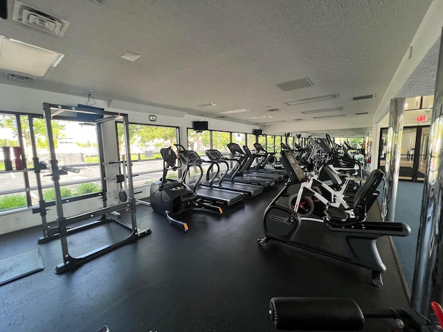 4102 Blendon Way Dr, Columbus, OH 43230 - workout area with a textured ceiling