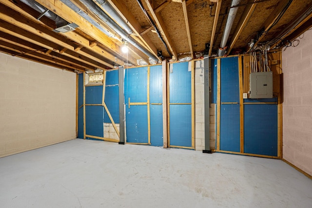 3860 Julia Ct, Columbus, OH 43230 - unfinished below grade area with electric panel and concrete block wall