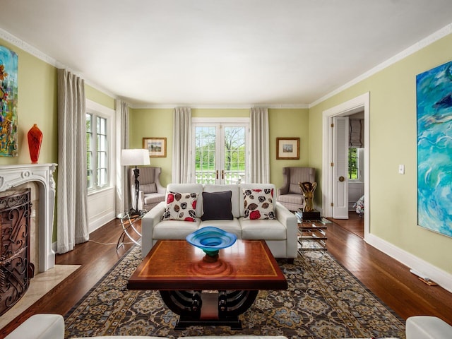 10 Park Dr, Columbus, OH 43209 - living room with wood finished floors, baseboards, and ornamental molding