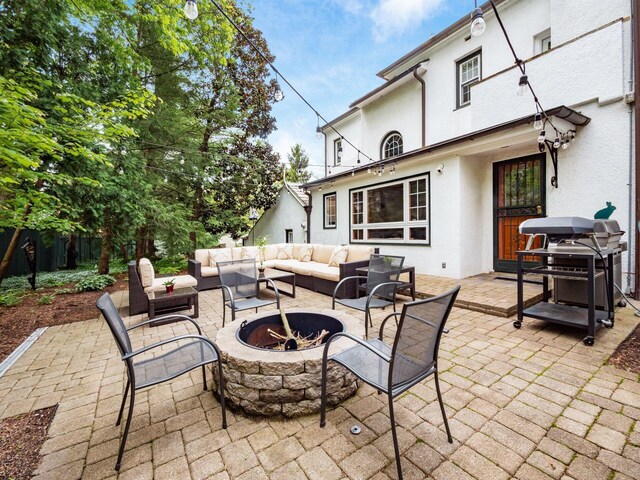 10 Park Dr, Columbus, OH 43209 - view of patio featuring an outdoor living space with a fire pit and area for grilling