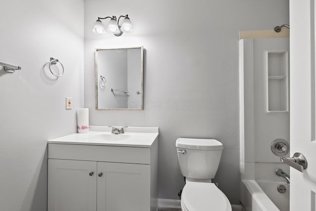 2458 Dunsworth Dr, Columbus, OH 43235 - full bathroom with vanity, toilet, and shower / bath combination