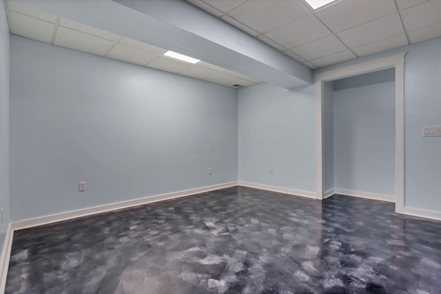 11708 Broad St, Millersport, OH 43046 - finished basement featuring a drop ceiling and baseboards