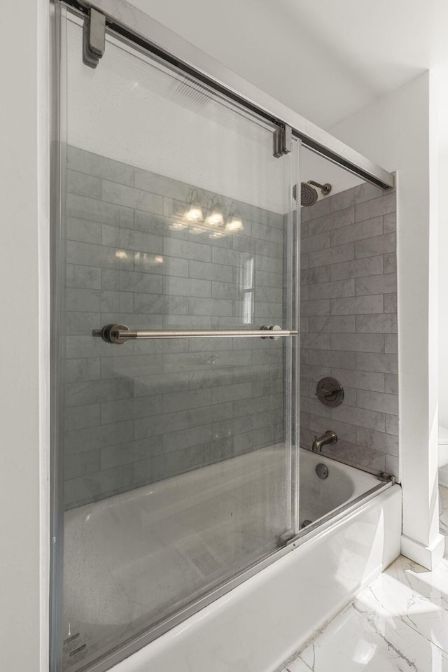 436 Nashoba Ave, Columbus, OH 43223 - full bathroom featuring enclosed tub / shower combo and marble finish flooring