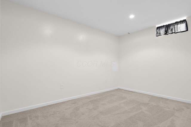 210 Carson Ct, Pickerington, OH 43147 - spare room featuring light colored carpet, baseboards, and recessed lighting
