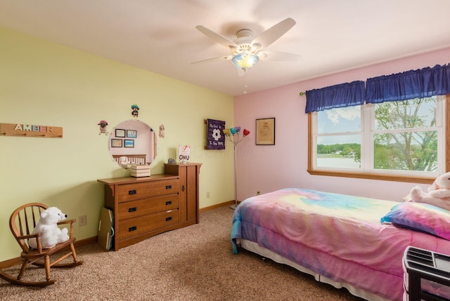 1380 E Choctaw Dr, London, OH 43140 - carpeted bedroom featuring baseboards and ceiling fan