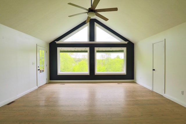 2215 Township Road 362 SE, Junction City, OH 43748 - bonus room featuring ceiling fan, wood finished floors, baseboards, and vaulted ceiling