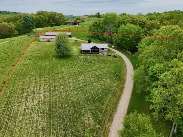 2215 Township Road 362 SE, Junction City, OH 43748 - aerial view of sparsely populated area with property parcel outlined