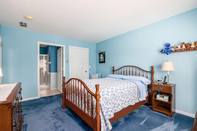 2412 Warm Springs Dr, Hilliard, OH 43026 - bedroom featuring carpet floors, baseboards, and connected bathroom