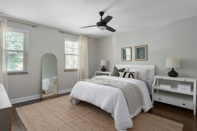 1809 NW Ct Unit E, Columbus, OH 43212 - bedroom with dark wood-style flooring and ceiling fan