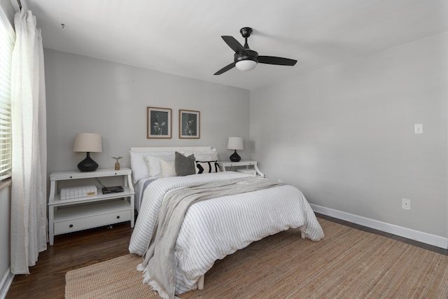 1809 NW Ct Unit E, Columbus, OH 43212 - bedroom with wood finished floors and a ceiling fan