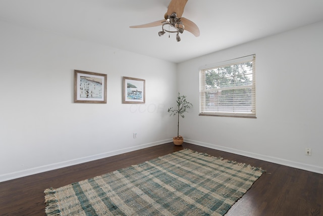 1809 NW Ct Unit E, Columbus, OH 43212 - unfurnished room featuring dark wood-style floors and a ceiling fan