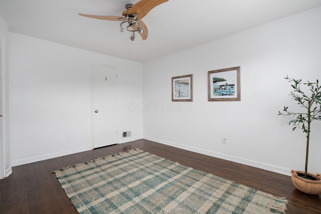 1809 NW Ct Unit E, Columbus, OH 43212 - spare room featuring dark wood-style floors and ceiling fan
