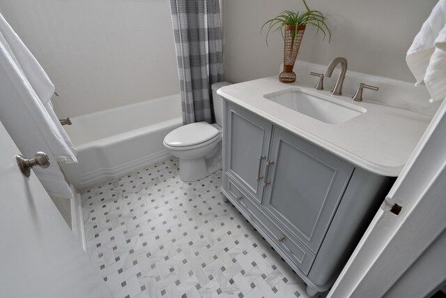 1809 NW Ct Unit E, Columbus, OH 43212 - full bathroom with shower / tub combo, vanity, and tile patterned floors