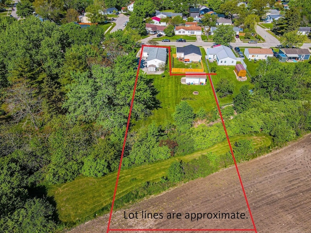 1150 Bahama Dr, Marion, OH 43302 - aerial perspective of suburban area with property parcel outlined