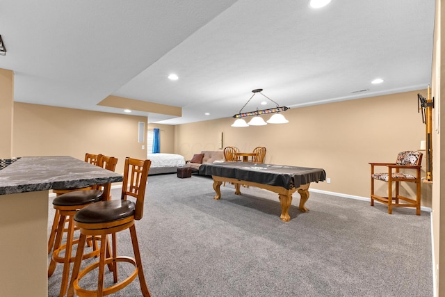700 Ferguson Ave, Delaware, OH 43015 - recreation room with recessed lighting, carpet, baseboards, and pool table