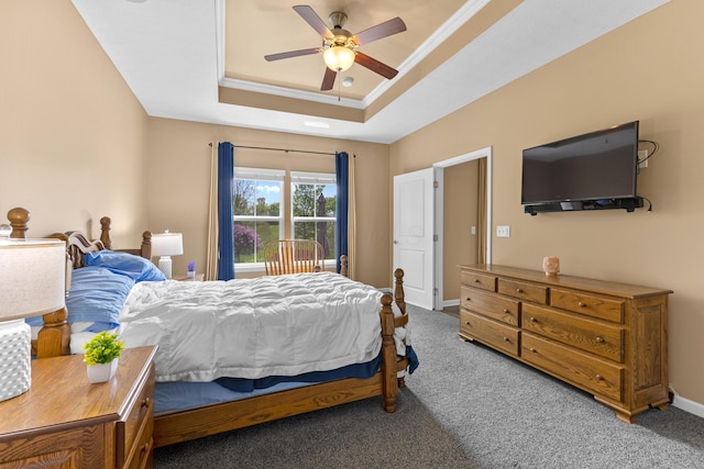 700 Ferguson Ave, Delaware, OH 43015 - bedroom featuring a raised ceiling, carpet floors, ceiling fan, and baseboards
