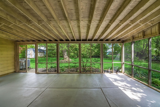 view of unfurnished sunroom