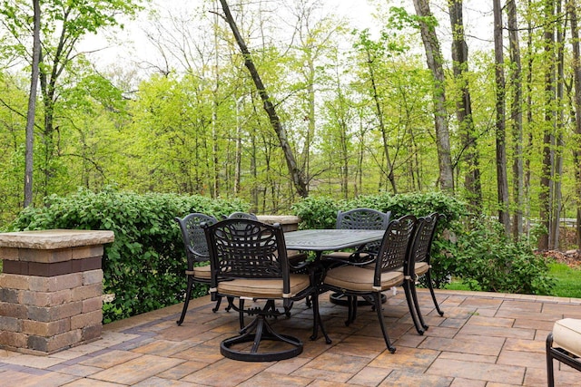 view of patio with outdoor dining area