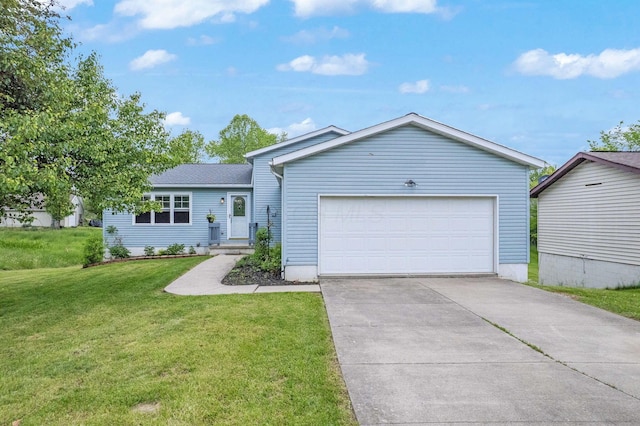 134 Hasbrouck Cir, Howard, OH 43028 - ranch-style house featuring a front lawn, an attached garage, and driveway