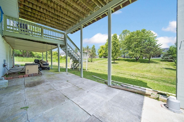 134 Hasbrouck Cir, Howard, OH 43028 - view of patio / terrace with stairway and a deck
