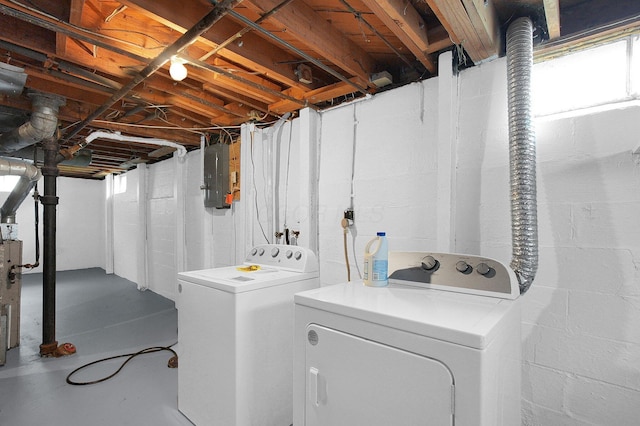 1666 Northridge Rd, Columbus, OH 43224 - clothes washing area with washer and clothes dryer and electric panel
