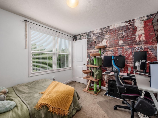 9035 Strawser St, Orient, OH 43146 - bedroom with carpet, an office area, a textured ceiling, and baseboards