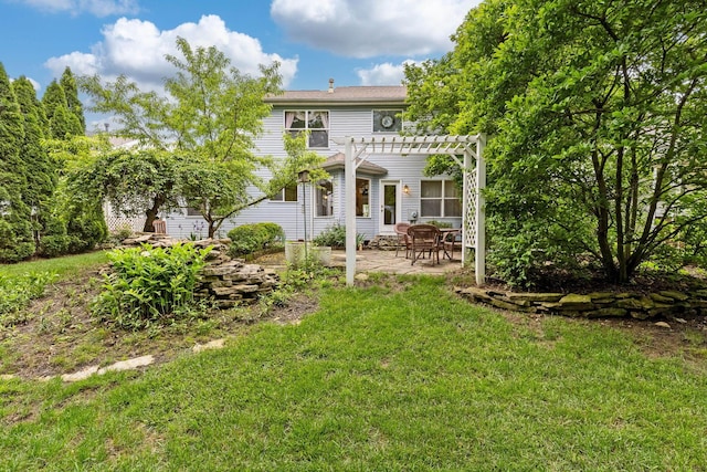 5556 Falco Dr, Westerville, OH 43081 - rear view of house featuring a pergola, a patio, and a lawn