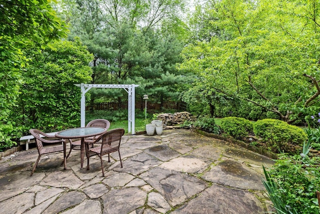 5556 Falco Dr, Westerville, OH 43081 - view of patio / terrace featuring outdoor dining area and fence