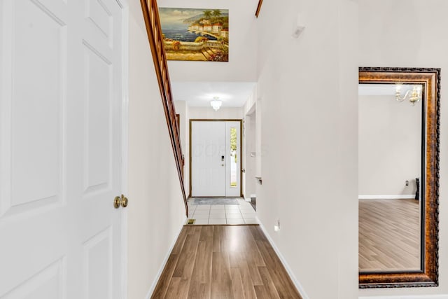 5556 Falco Dr, Westerville, OH 43081 - hall with wood finished floors and baseboards