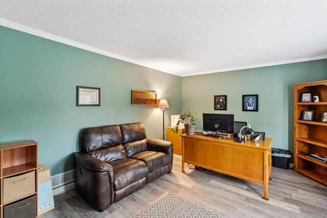 460 Lytton Way, Columbus, OH 43230 - office with crown molding, wood finished floors, a textured ceiling, and baseboards