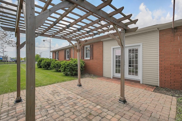 view of patio / terrace with a pergola