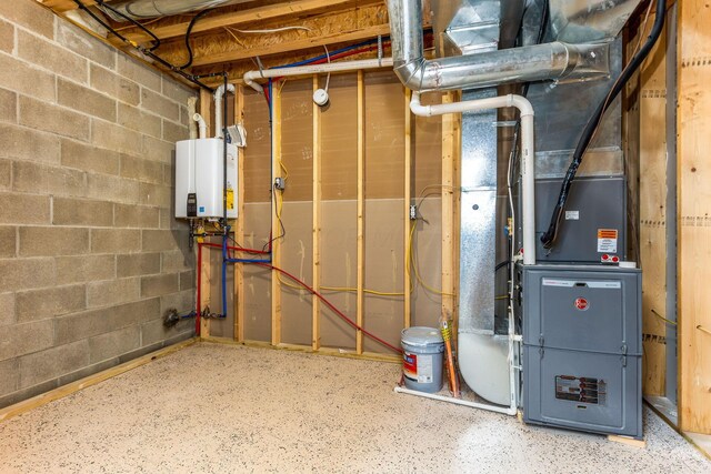 1885 Greenbriar Way, Nashport, OH 43830 - utility room with water heater and heating unit