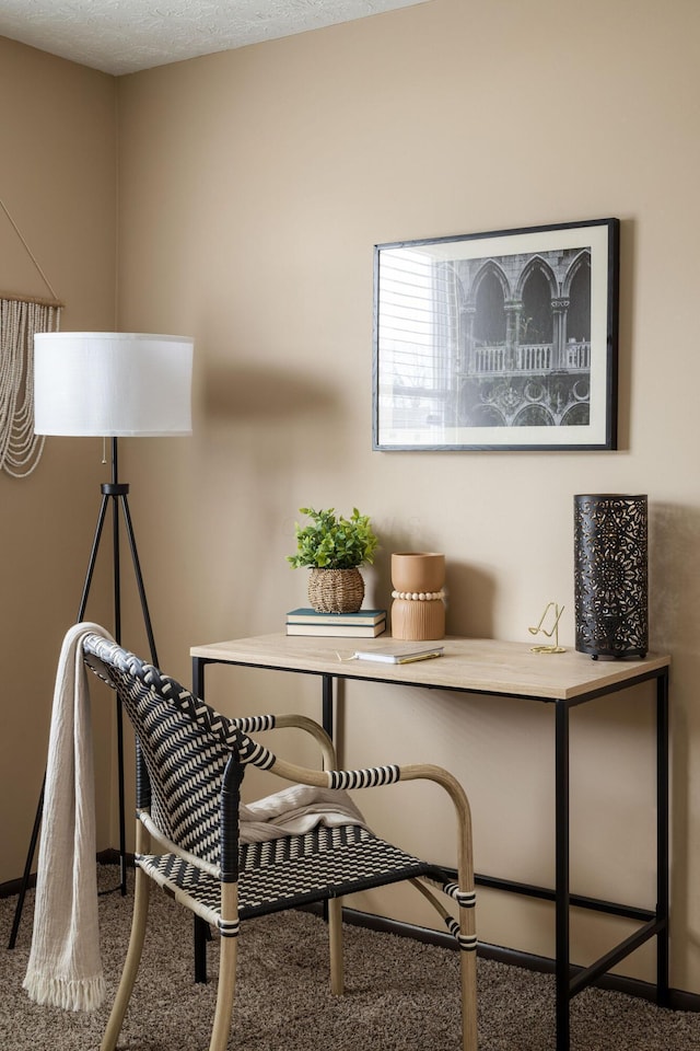 view of carpeted office space